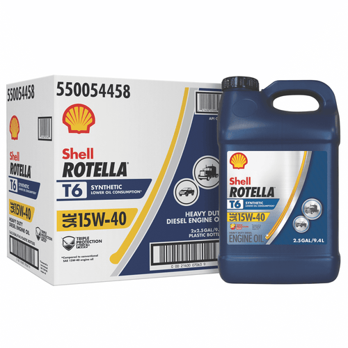 Shell Rotella T6 Full Synthetic 15W-40 Diesel Engine Oil, 2.5 Gallon, 2 Pack Case EasyOptionXY LLC