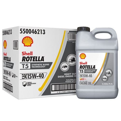 Shell Rotella T5 Synthetic Blend 15W-40 Diesel Engine Oil, 2.5 Gallon, 2-Pack Case EasyOptionXY LLC