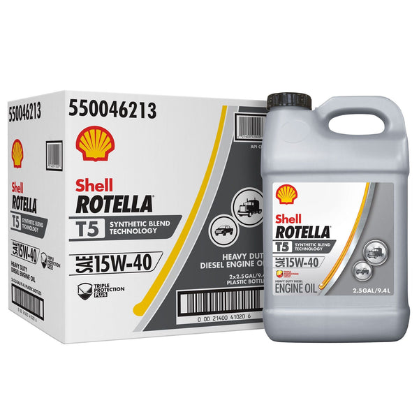 Shell Rotella T5 Synthetic Blend 15W-40 Diesel Engine Oil, 2.5 Gallon, 2-Pack Case EasyOptionXY LLC