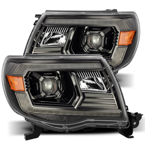 AlphaRex 05-11 Toyota Tacoma LUXX-Series LED Projector Headlights Alpha-Black OffRoadUSA.com