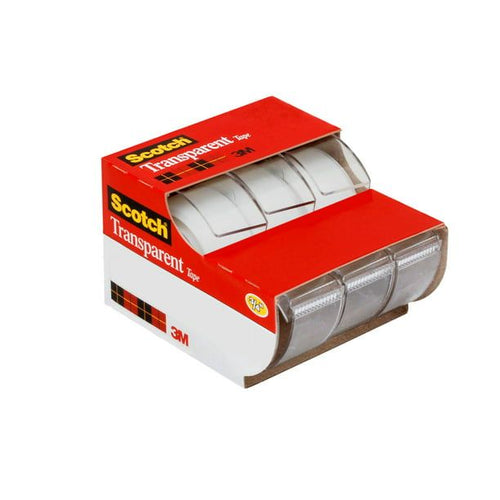 Scotch Transparent Tape, 3/4 in x 300 in, 3 Dispensers EasyOptionXY LLC