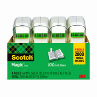 Scotch Magic Tape, 3/4 in. x 500 in., 4 Rolls EasyOptionXY LLC