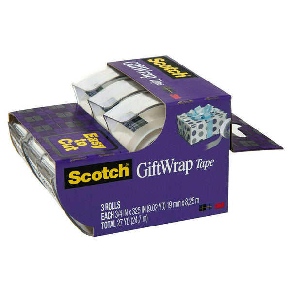 Scotch Gift Wrap Tape, 3/4 in. x 325 in., 3 Dispensers EasyOptionXY LLC