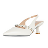 Sophia Slingback Pumps Ivory Vaila Shoes