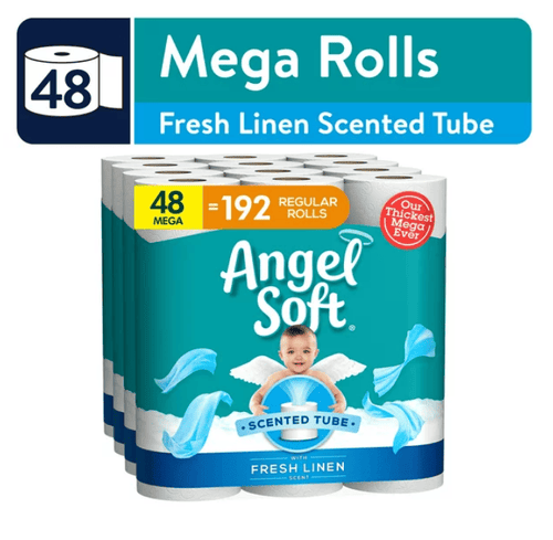 Angel Soft Toilet Paper with Fresh Linen Scented Tube, 48 Mega Rolls EasyOptionXY LLC