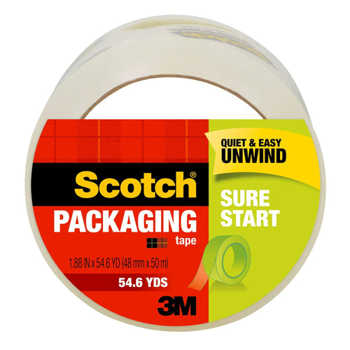 Scotch Sure Start Packaging Tape, Clear, 1.88 in. x 54.6 yd., 1 Roll EasyOptionXY LLC
