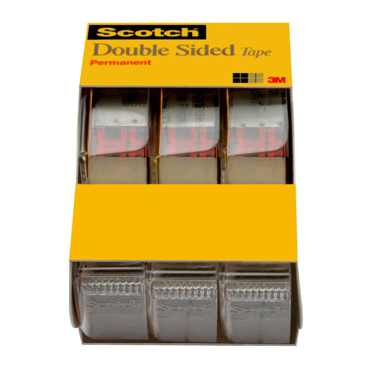 Scotch Double-Sided Tape Dispenser, 1/2 in. x 250 in., 3 Dispensers EasyOptionXY LLC
