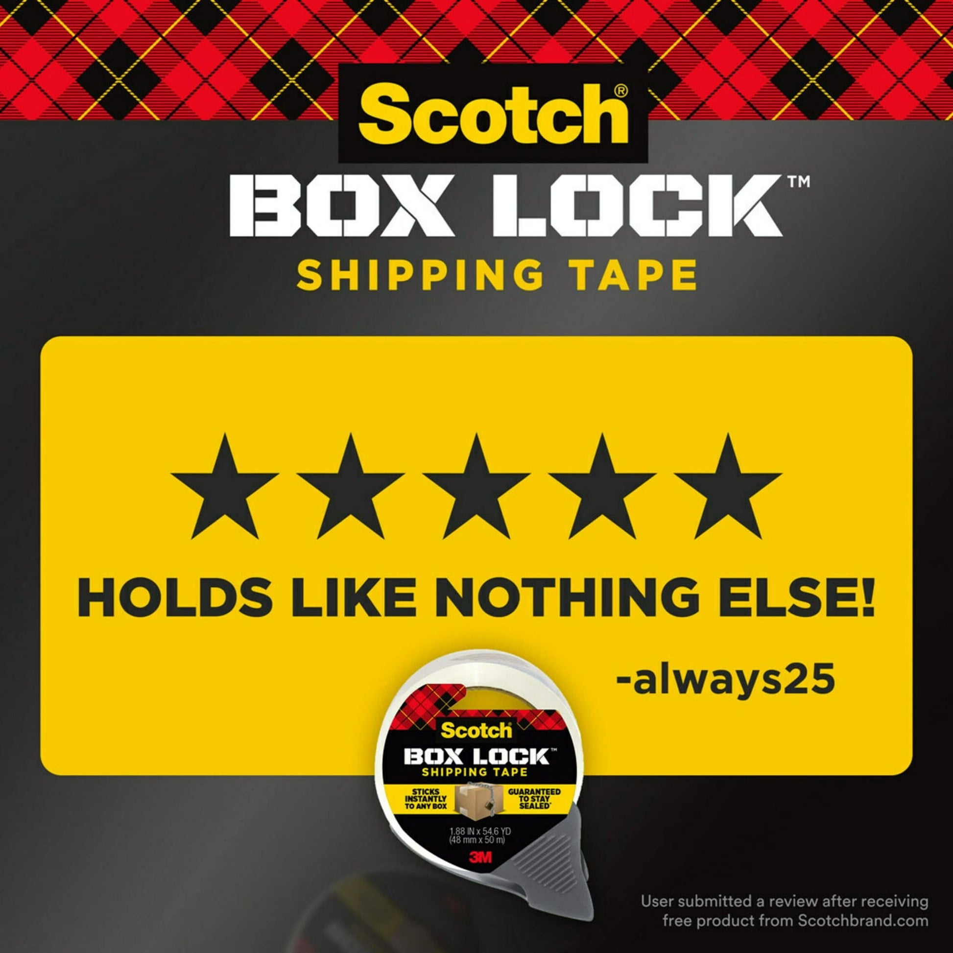 Scotch Box Lock Packaging Tape, Clear, 1.88 in. x 25.6 yd., 1.5 in. Core, 1 Total EasyOptionXY LLC