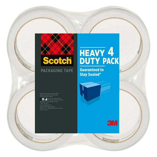Scotch Heavy Duty Shipping Packaging Tape, Clear, 1.88 in. x 54.6 yd., 4 Rolls EasyOptionXY LLC