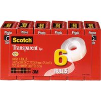 Scotch Transparent Tape - 3/4"W, 6 / Pack, Clear EasyOptionXY LLC
