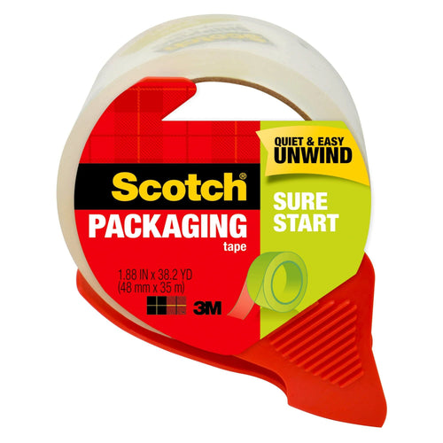 Scotch Sure Start Packaging Tape Dispenser, Clear 1.88 in. x 38.2 yd., 1 Total EasyOptionXY LLC