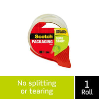 Scotch Sure Start Packaging Tape Dispenser, Clear 1.88 in. x 38.2 yd., 1 Total EasyOptionXY LLC