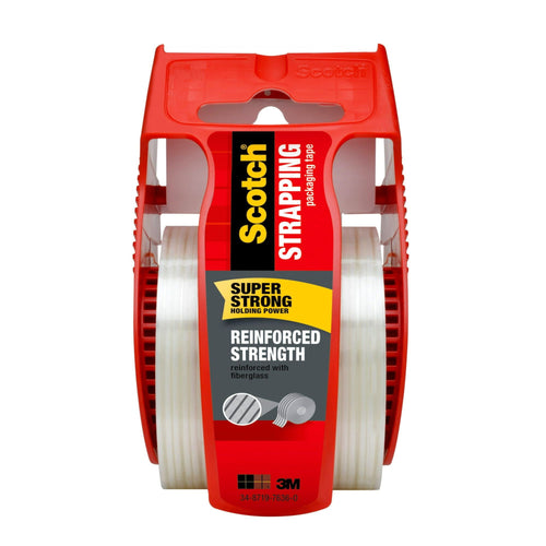Scotch Reinforced Strength Shipping Strapping Tape, Clear, 1.88 in. x 360 in., 1 Dispenser EasyOptionXY LLC