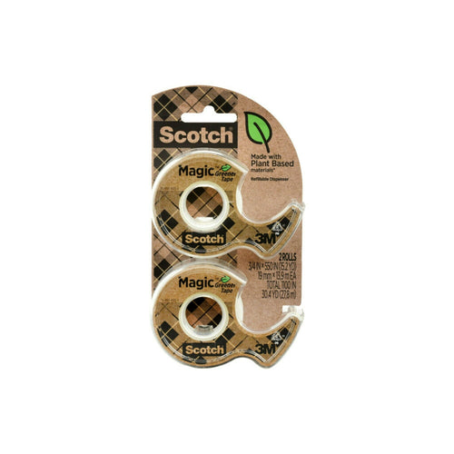Scotch Magic Greener Tape 3/4 in x 550 in, 2 Dispensers EasyOptionXY LLC