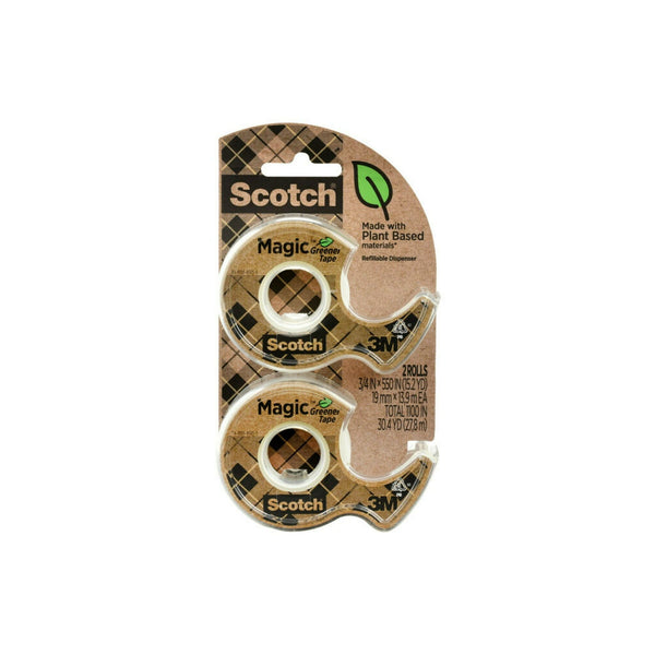 Scotch Magic Greener Tape 3/4 in x 550 in, 2 Dispensers EasyOptionXY LLC