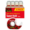 Scotch Super-Hold Tape, 50% More Adhesive Clear, 3/4" x 650", 4 Dispensers EasyOptionXY LLC