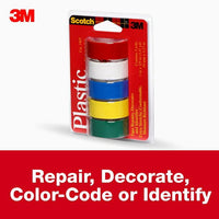 Scotch Colored Plastic Tape, 3/4 in x 125 in, Red, White, Blue, Yellow, Green EasyOptionXY LLC