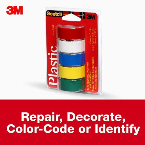 Scotch Colored Plastic Tape, 3/4 in x 125 in, Red, White, Blue, Yellow, Green EasyOptionXY LLC