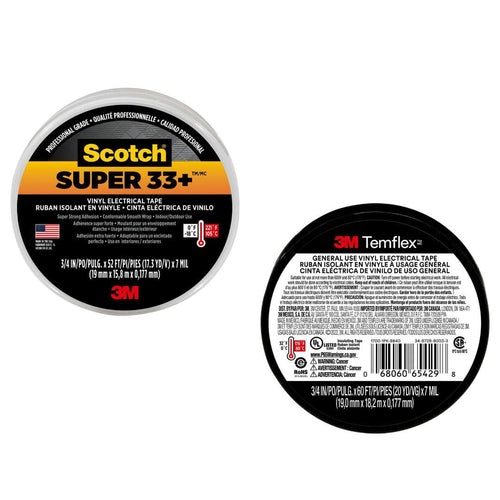 Scotch Super 33+ Vinyl Electrical Tape Roll And 3M 3407NA Friction Tape Roll, 2 Rolls Total EasyOptionXY LLC