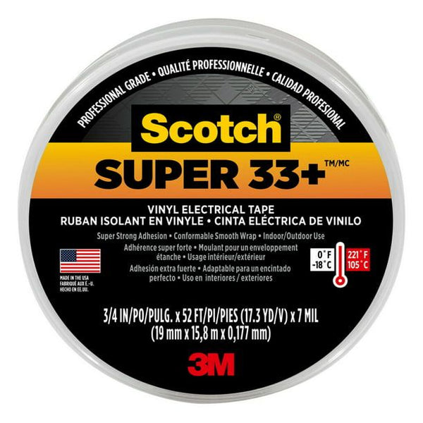 Scotch Super 33+ Vinyl Electrical Tape, Black, 3/4 in. x 52 ft EasyOptionXY LLC