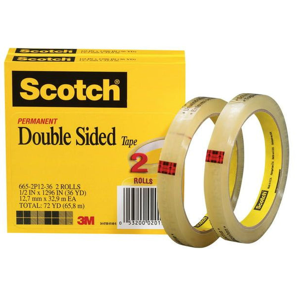 Scotch 665 Double-Sided Tape, 0.50 x 1296 Inches, Clear, Pack of 2 EasyOptionXY LLC