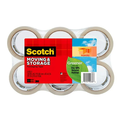 Scotch Greener Packaging Tape, 1.88" x 49.2 yd., Clear, 6 Rolls EasyOptionXY LLC