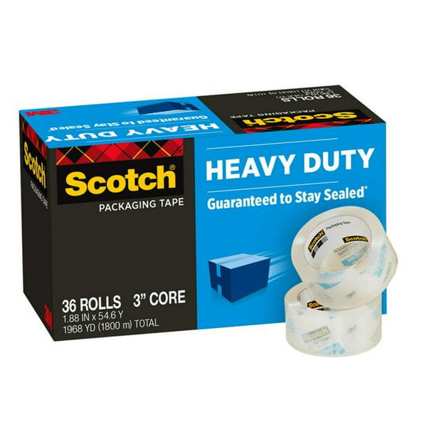Scotch Heavy Duty Packaging Tape, Clear 1.88" x 54.60 Yds, 36 Rolls EasyOptionXY LLC