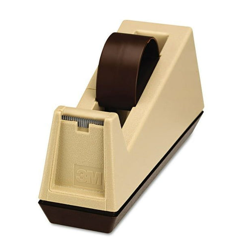 Scotch C-25 Heavy-Duty Weighted Desktop Tape Dispenser, 3" Core, Plastic, Putty/brown EasyOptionXY LLC