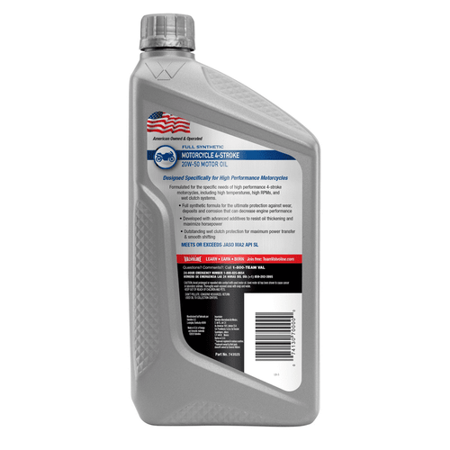 Valvoline 4-Stroke Motorcycle Full Synthetic SAE 20W-50 Motor Oil 1 QT, Case of 6 1 QT, Case of 6 20W-50 EasyOptionXY LLC