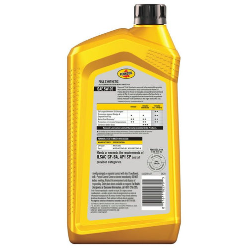Pennzoil Full Synthetic 5W-20 Motor Oil, 1 Quart EasyOptionXY LLC