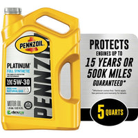 Pennzoil Platinum Full Synthetic 5W-30 Motor Oil, 5-Quart EasyOptionXY LLC