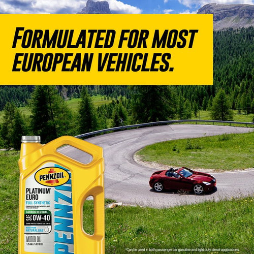 Pennzoil Platinum Euro Full Synthetic 0W-40 Motor Oil, 5 Quart EasyOptionXY LLC