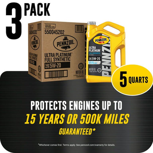 Pennzoil Ultra Platinum Full Synthetic 5W-20 Motor Oil, 5 Quart (3 Pack) EasyOptionXY LLC
