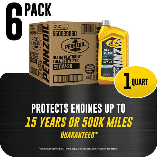 Pennzoil Ultra Platinum Full Synthetic 0W-20 Motor Oil, 5 Quart (3 Pack) EasyOptionXY LLC
