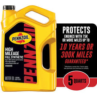 Pennzoil Full Synthetic High Mileage 0W-20 Motor Oil, 5 Quart EasyOptionXY LLC