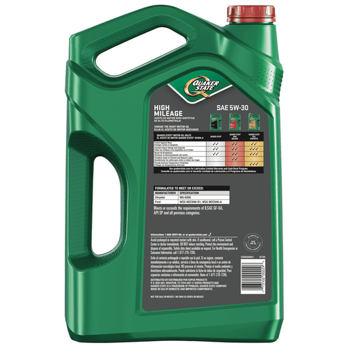 Quaker State High Mileage 5W-30 Synthetic Blend Motor Oil for Vehicles over 75K Miles, 5-Quart EasyOptionXY LLC