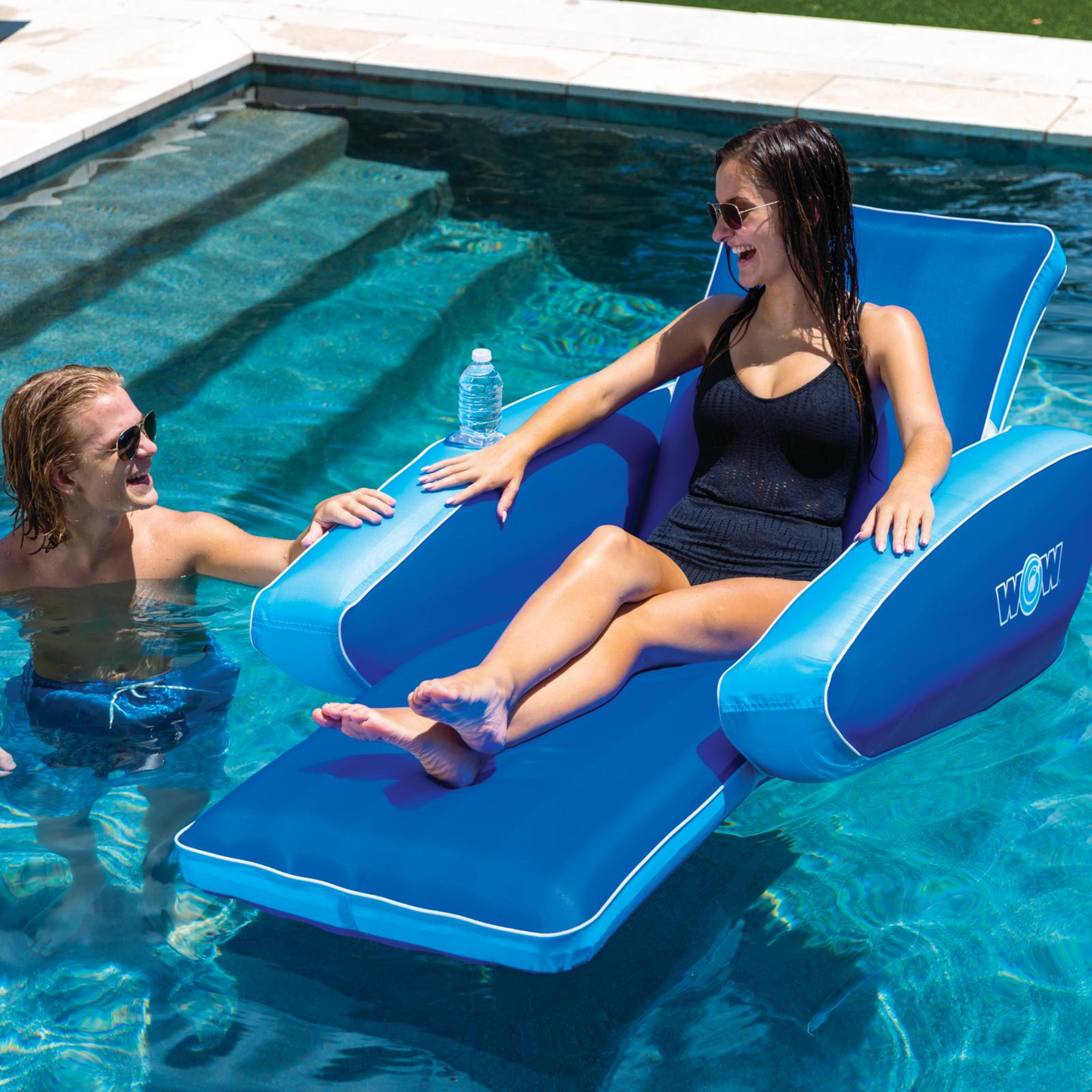 WOW Sports Modern Lounger Pool Float with Cupholder (23-WPF-4542-WOW)