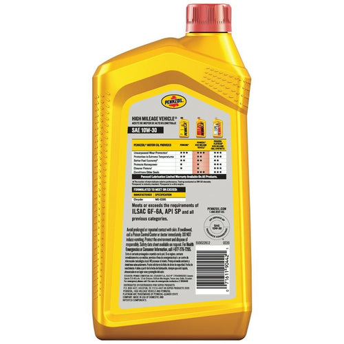 Pennzoil High Mileage 10W-30 Motor Oil for Vehicles over 75K Miles, 1 Quart EasyOptionXY LLC