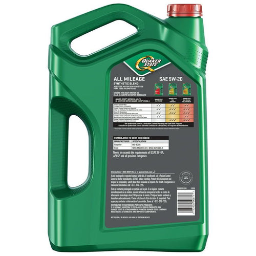 Quaker State All Mileage Synthetic Blend 5W-20 Motor Oil, 5 Quart EasyOptionXY LLC