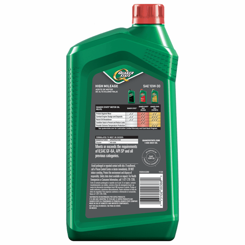 Quaker State High Mileage 10W-30 Synthetic Blend Motor Oil for Vehicles over 75K Miles, 1-Quart EasyOptionXY LLC