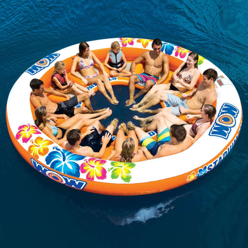 WOW Sports Floating 12 Person Water Lounge & Island - Stadium Islander (14-2090) Jupiter Gear