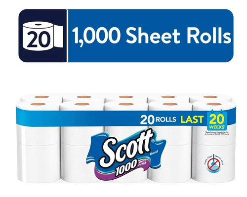 Scott 1,000 Toilet Paper, 20 Rolls, 1,000 Sheets per Roll EasyOptionXY LLC