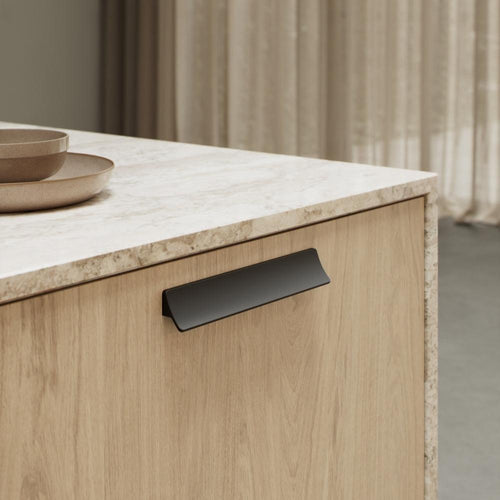 Matte Black "Ciel" Tab Drawer Pulls Euro • Knobs