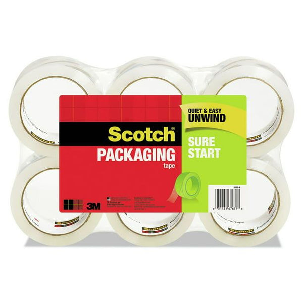 Scotch Sure Start Packaging Tape, Clear, 6 / Pack EasyOptionXY LLC