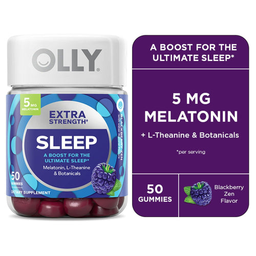 OLLY Extra Strength Sleep Gummy Supplement, 5mg Melatonin, L Theanine, Blackberry, 50 Count EasyOptionXY LLC
