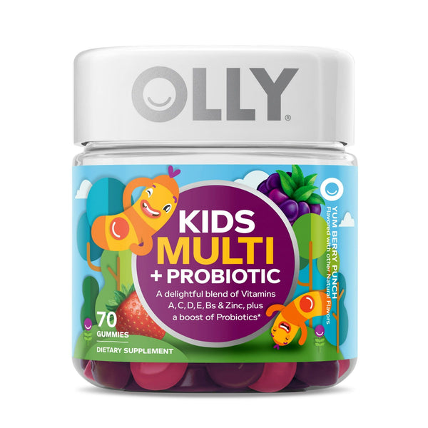 OLLY Kids Multivitamin + Probiotic Gummy, Vitamin A, C, D, E, B, Zinc, Berry, 70 Count EasyOptionXY LLC