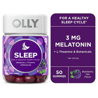 OLLY Sleep Gummy Supplement, 3mg Melatonin, L Theanine, Chamomile, Blackberry, 50 Count EasyOptionXY LLC