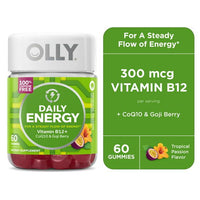 OLLY Daily Energy Gummy Supplement with CoQ10 & B12, Caffeine Free, Tropical, 60 Ct EasyOptionXY LLC