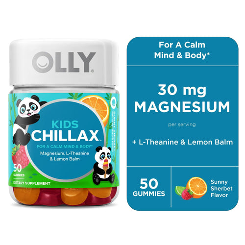 OLLY Kids Chillax Gummy, Chewable Supplement, Magnesium, L-Theanine, Sunny Sherbet, 50 Count EasyOptionXY LLC