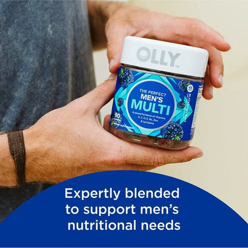 OLLY Mens Multivitamin Gummy, Health & Immune Support, B Vitamin, CoQ10, Blackberry, 90 Count EasyOptionXY LLC